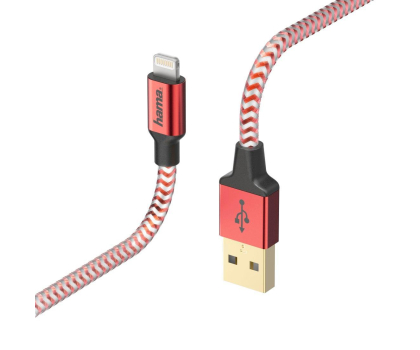 Kabel Hama USB-Lightning 1,5M MFI REFLECTED czerwony